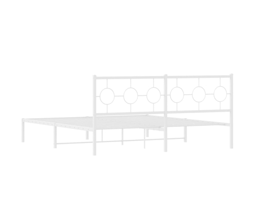 Estructura cama sin colchón con cabecero metal blanco 180x200cm