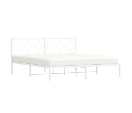 Estructura cama sin colchón con cabecero metal blanco 183x213cm