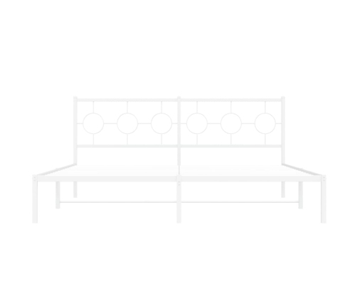 Estructura cama sin colchón con cabecero metal blanco 183x213cm