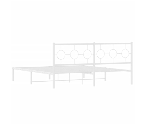 Estructura cama sin colchón con cabecero metal blanco 183x213cm