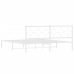 Estructura cama sin colchón con cabecero metal blanco 183x213cm