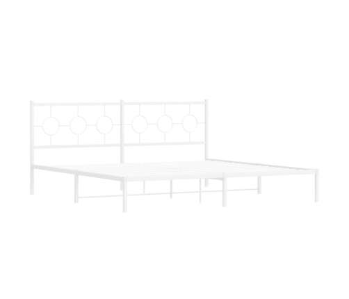 Estructura cama sin colchón con cabecero metal blanco 193x203cm