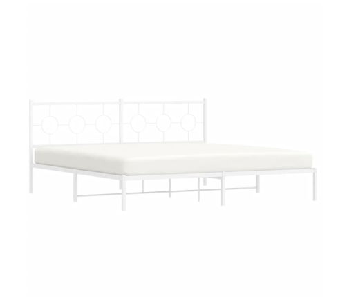 Estructura cama sin colchón con cabecero metal blanco 193x203cm