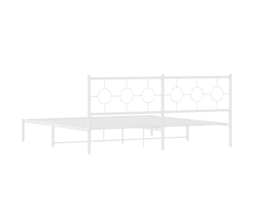 Estructura cama sin colchón con cabecero metal blanco 193x203cm