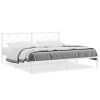 Estructura cama sin colchón con cabecero metal blanco 193x203cm