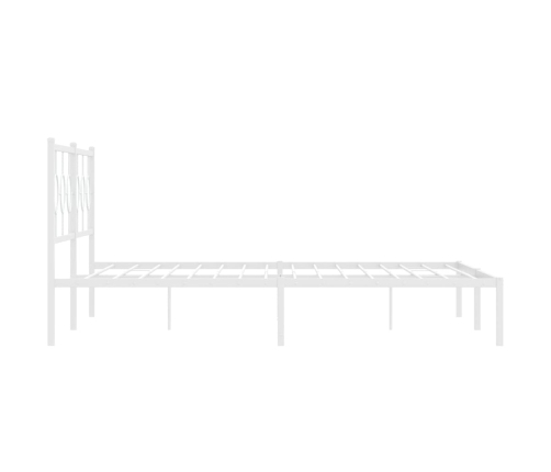 Estructura cama sin colchón con cabecero metal blanco 200x200cm