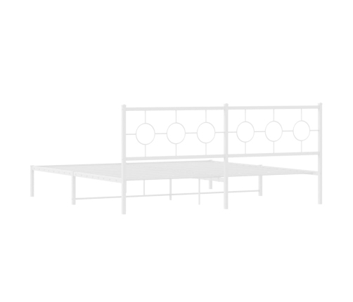 Estructura cama sin colchón con cabecero metal blanco 200x200cm