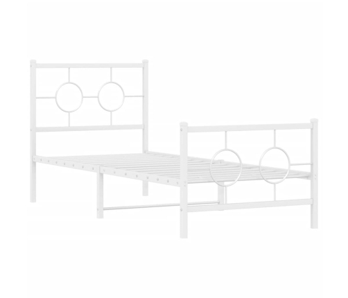 Estructura cama sin colchón con estribo metal blanco 75x190 cm