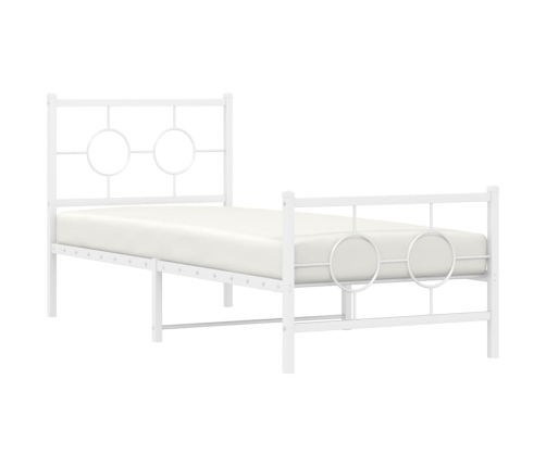 Estructura cama sin colchón con estribo metal blanco 75x190 cm