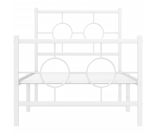 Estructura cama sin colchón con estribo metal blanco 75x190 cm