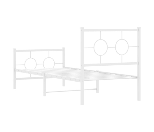 Estructura cama sin colchón con estribo metal blanco 75x190 cm