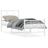 Estructura cama sin colchón con estribo metal blanco 75x190 cm