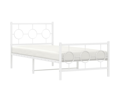 Estructura cama sin colchón con estribo metal blanco 90x190 cm