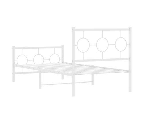 Estructura cama sin colchón con estribo metal blanco 90x190 cm