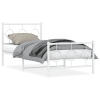 Estructura cama sin colchón con estribo metal blanco 90x190 cm