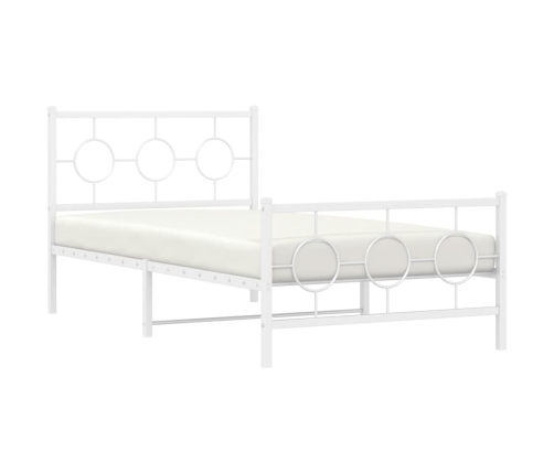 Estructura cama sin colchón con estribo metal blanco 100x200 cm