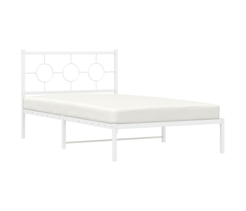 Estructura cama sin colchón con estribo metal blanco 107x203 cm