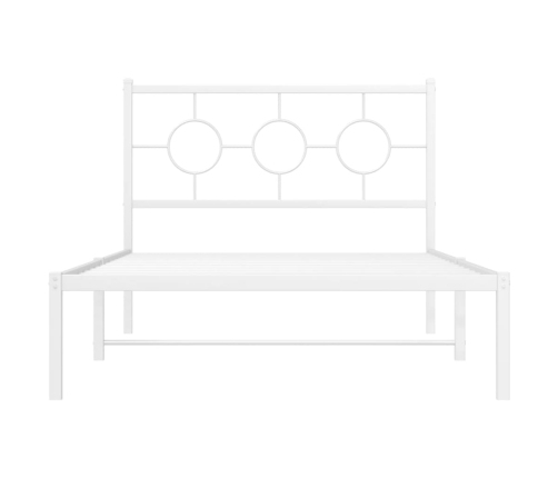 Estructura cama sin colchón con estribo metal blanco 107x203 cm