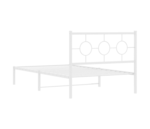 Estructura cama sin colchón con estribo metal blanco 107x203 cm