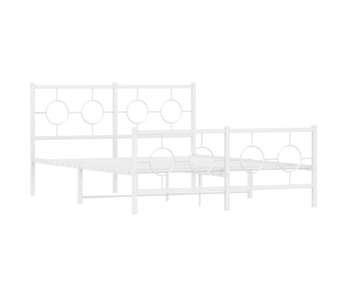 Estructura cama sin colchón con estribo metal blanco 135x190 cm