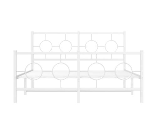 Estructura cama sin colchón con estribo metal blanco 135x190 cm