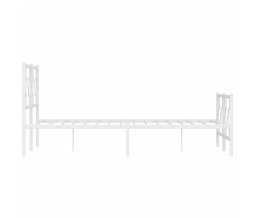 Estructura cama sin colchón con estribo metal blanco 135x190 cm