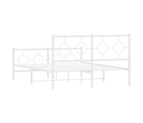 Estructura cama sin colchón con estribo metal blanco 135x190 cm