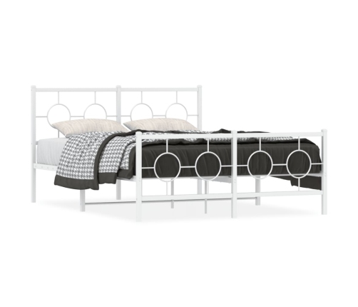 Estructura cama sin colchón con estribo metal blanco 135x190 cm