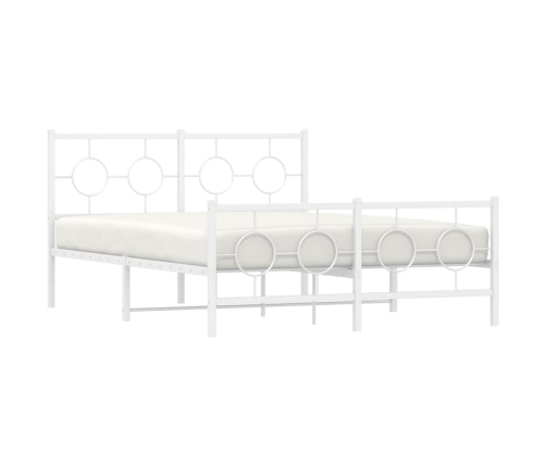 Estructura cama sin colchón con estribo metal blanco 140x200 cm