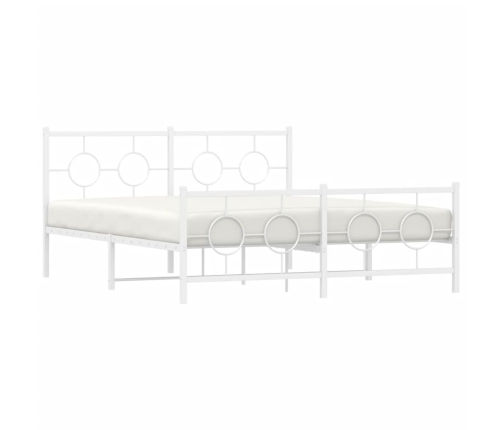 Estructura cama sin colchón con estribo metal blanco 160x200 cm