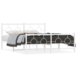 Estructura cama sin colchón con estribo metal blanco 160x200 cm