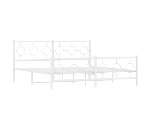 Estructura cama sin colchón con estribo metal blanco 183x213 cm