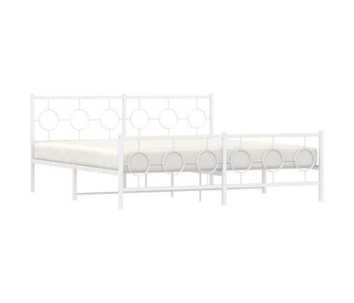 Estructura cama sin colchón con estribo metal blanco 183x213 cm