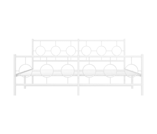 Estructura cama sin colchón con estribo metal blanco 183x213 cm