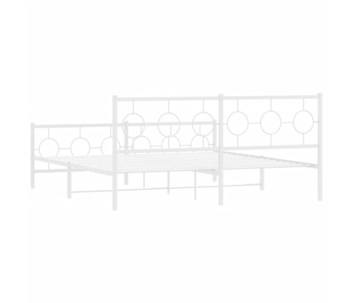 Estructura cama sin colchón con estribo metal blanco 183x213 cm