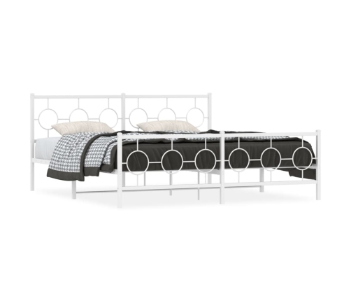 Estructura cama sin colchón con estribo metal blanco 183x213 cm