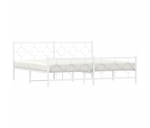 Estructura cama sin colchón con estribo metal blanco 193x203 cm