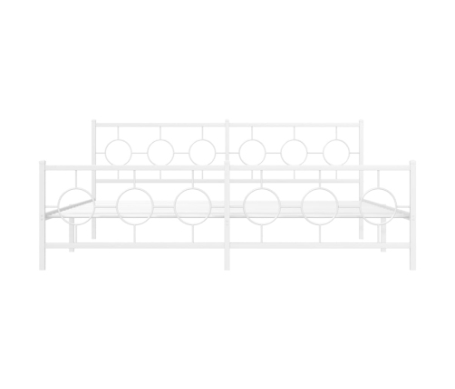 Estructura cama sin colchón con estribo metal blanco 193x203 cm