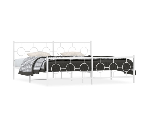 Estructura cama sin colchón con estribo metal blanco 193x203 cm