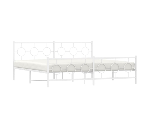 Estructura cama sin colchón con estribo metal blanco 200x200 cm