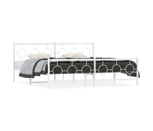 Estructura cama sin colchón con estribo metal blanco 200x200 cm