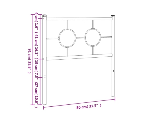 Cabecero de metal blanco 75 cm