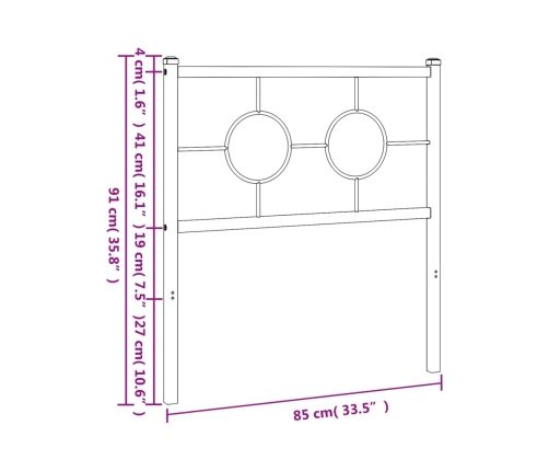 Cabecero de metal blanco 80 cm