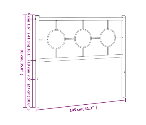 Cabecero de metal blanco 100 cm