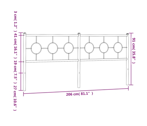 Cabecero de metal blanco 200 cm