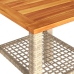 Mesita y sillas con cojines 3 pzas ratán PE madera acacia beige