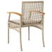 Mesita y sillas con cojines 3 pzas ratán PE madera acacia beige