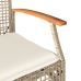 Mesita y sillas con cojines 3 pzas ratán PE madera acacia beige