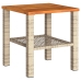 Mesita y sillas con cojines 3 pzas ratán PE madera acacia beige