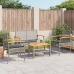 Set de muebles de jardín 4 pzas y cojines ratán sintético gris
